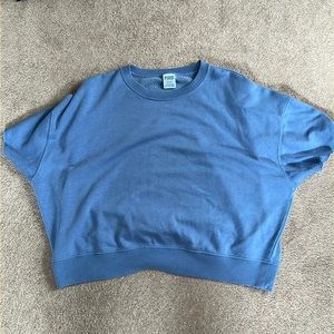 PINK short sleeve cropped crew sweatshirt